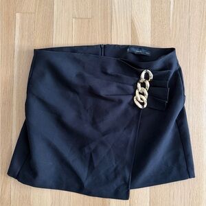 Mango Black Skirt with Gold Accent
